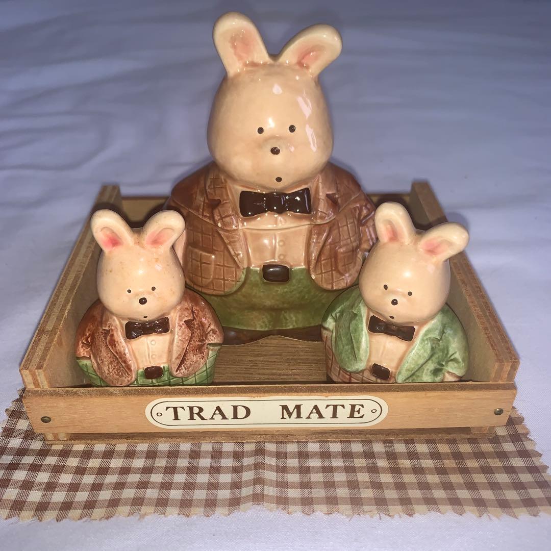 ウサギの陶器フィギュアセット 50580-293-