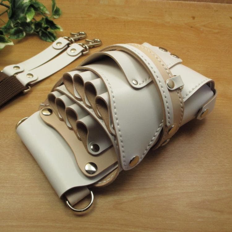 トリマー向き】 8丁 ホワイト＆ナチュラル シザーケース TSC-13/CWB