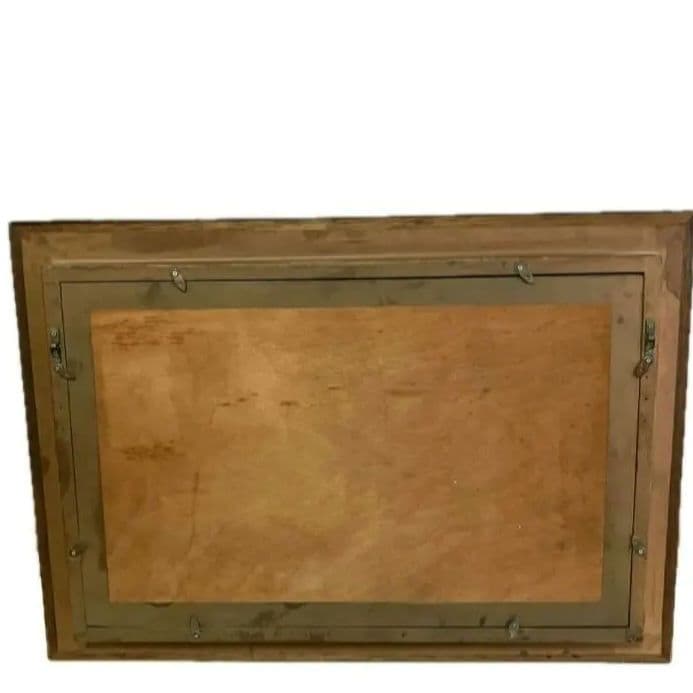 油絵 舟のある風景 港の風景 油彩画 額縁付