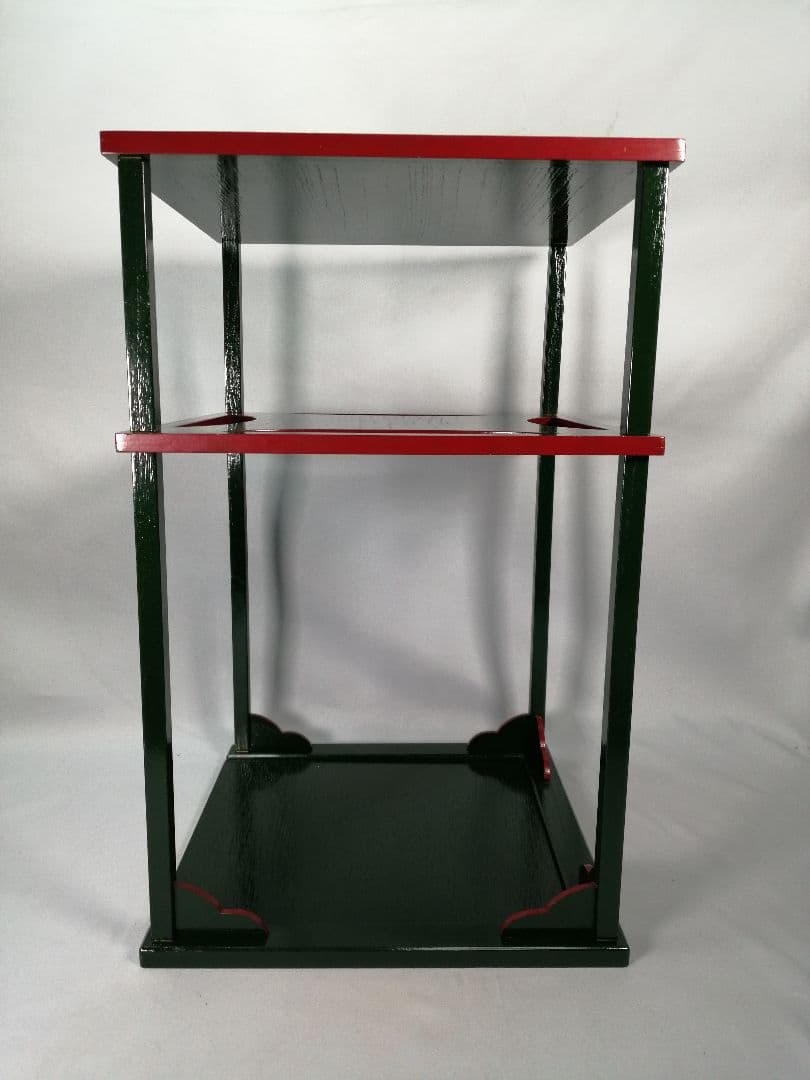 茶道具】青漆爪紅糸巻棚 茶棚 棚521 Amazon.co.jp: 茶道具 棚 二重