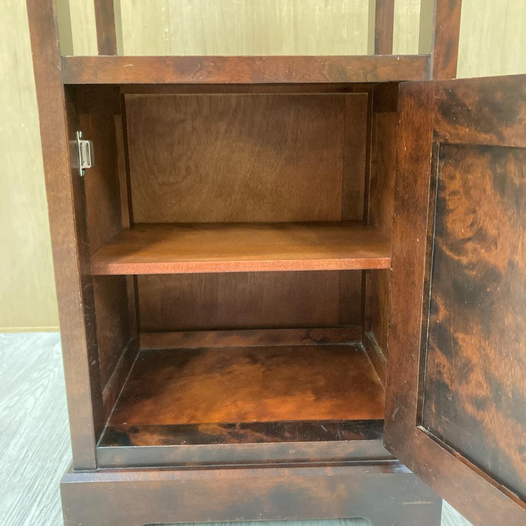 北海道民芸家具 カバ無垢材 電話台 サイドテーブル 飾り台 花台