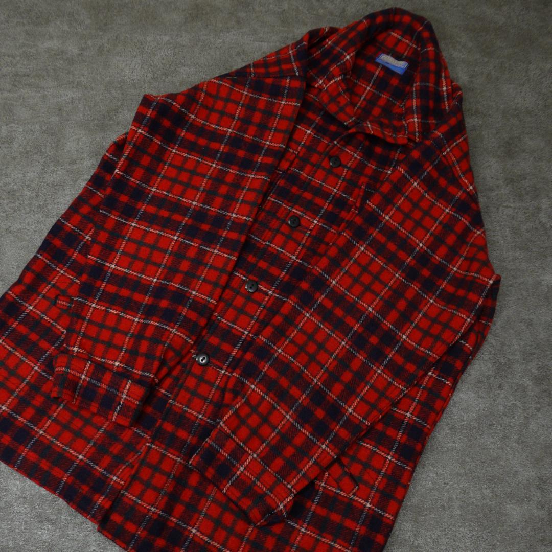 PENDLETON 70s USA製 ウールチェックジャケット TALL