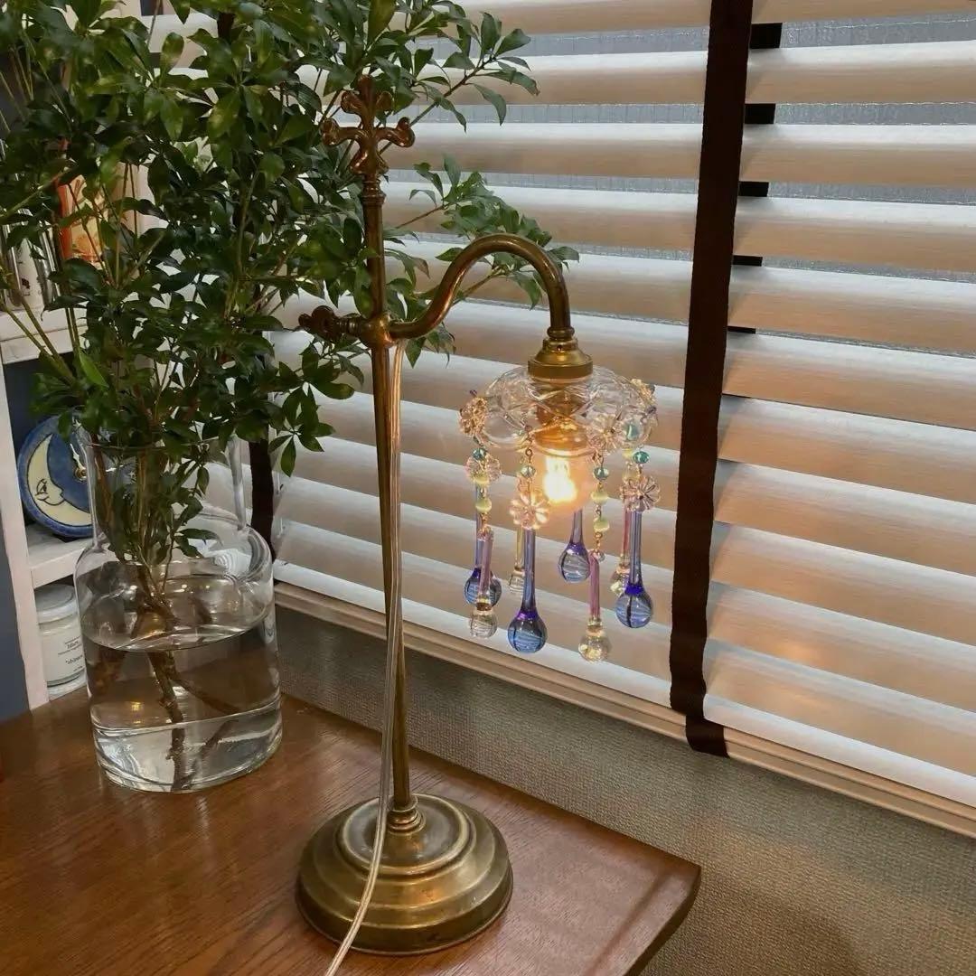 シャンデリア 1920年 フランス（青と虹）アンティーク オパールセント