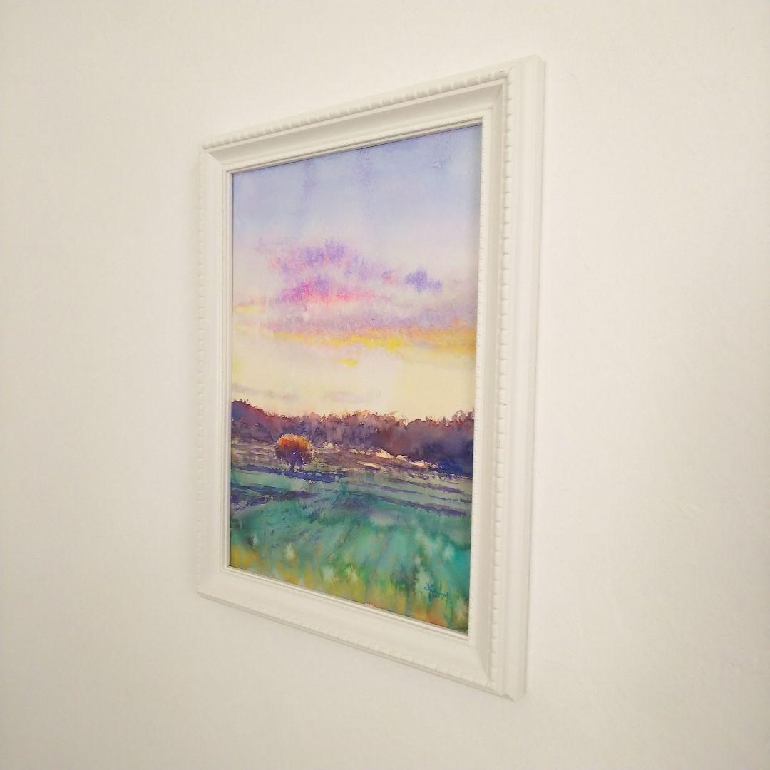 癒しの水彩画1077 sunset