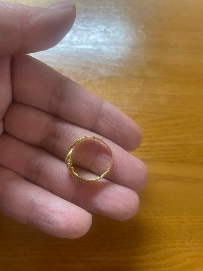 K18 プラチナ900リングウェーブデザイン