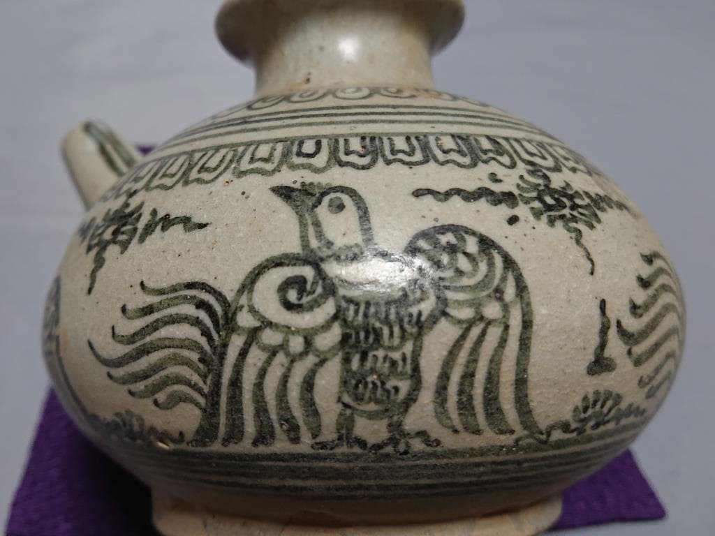 コレクター収集　タイ　スワンカローク　鉄絵 五鳥図　水注　15～16世紀