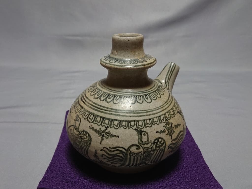 コレクター収集　タイ　スワンカローク　鉄絵 五鳥図　水注　15～16世紀