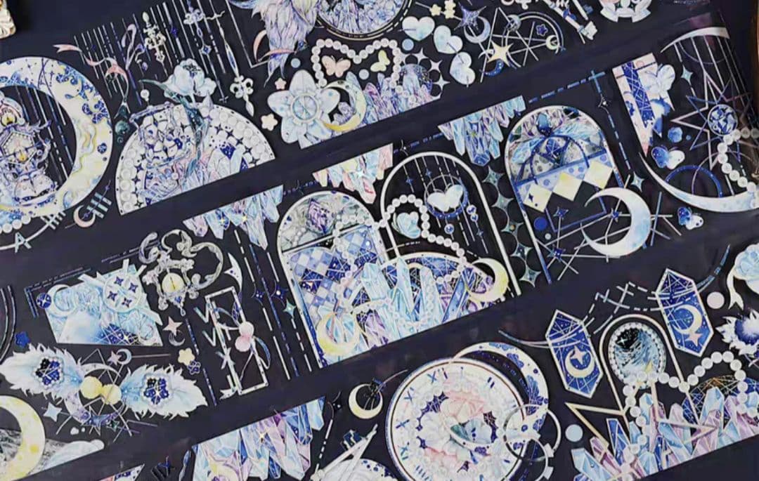 巻売 501☆ 海外 マスキングテープ マステ PET 装飾 星 月 虹光