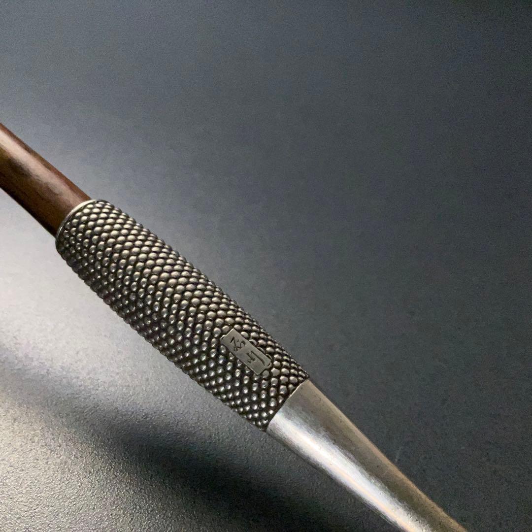 銀製煙管 霰文 キセル アンティーク 骨董 6R1256お2