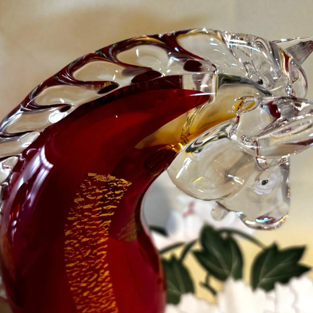 Multi Glass ガラスの馬の置物 2セット