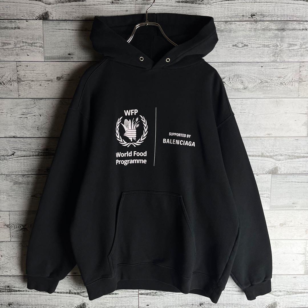 【希少デザイン】バレンシアガ☆ 両面プリントロゴ入り スウェット パーカー