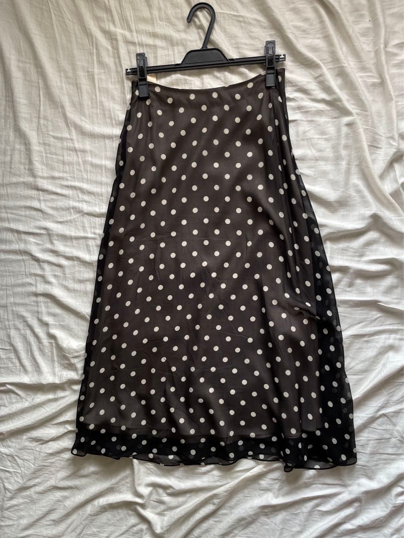 スカート theory polkadot silk skirt