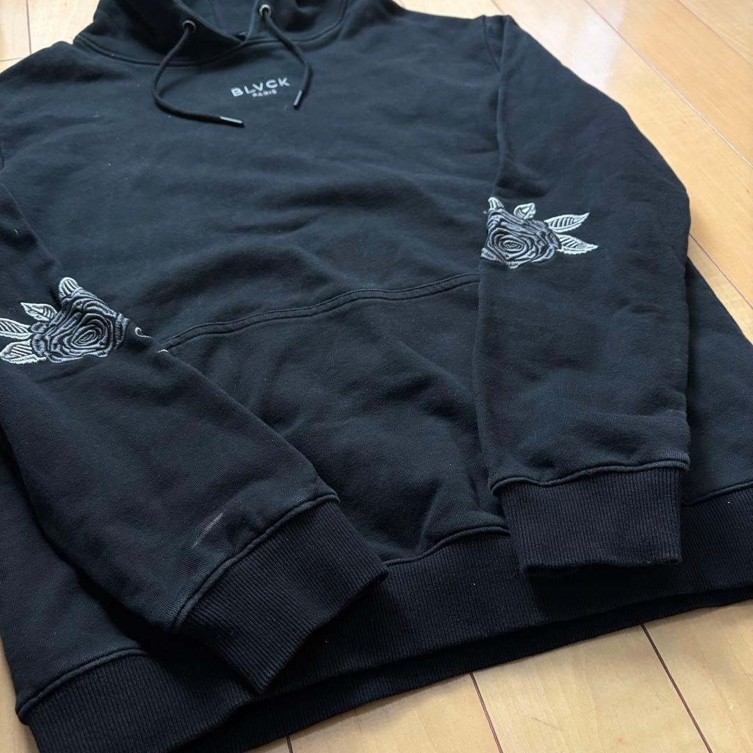 専用超高級ブランド　BLVCK paris セットアップ　花刺繍　黒　スウェット