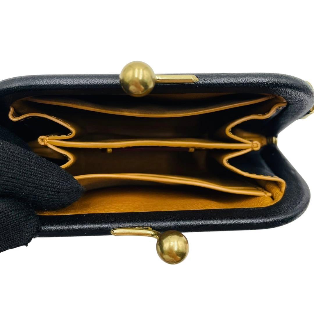 美品 コーチ ケース レザー ブラック 財布 がま口 68326