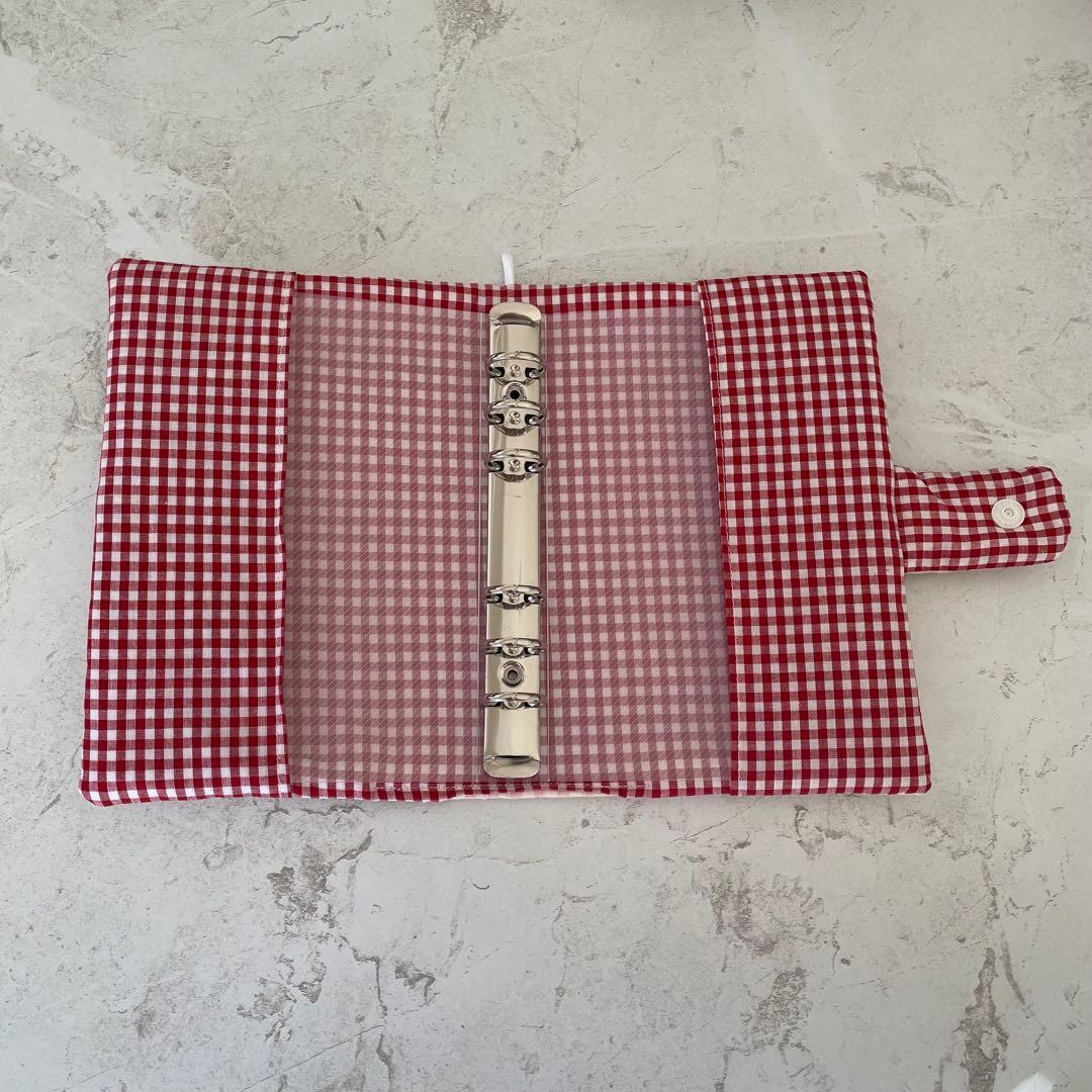 A6バインダー&バインダーカバーセット 韓国 ハートキルティング リボン