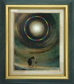 油絵 菅家令子 絵 絵画 インテリア F3-051821 祈り 犬(猫)と女の子