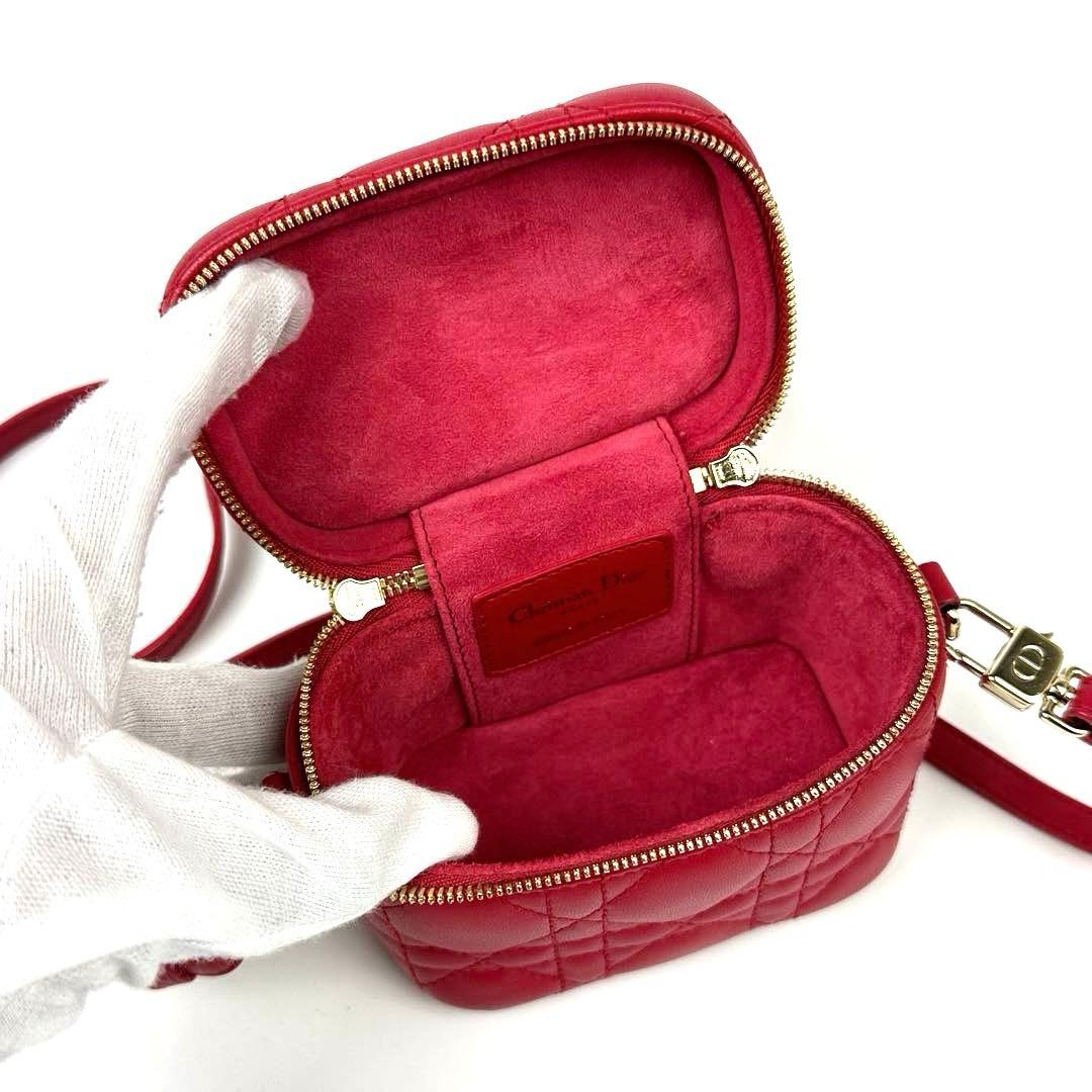 極美品■ディオール　マイクロ　バニティ　ショルダーバッグ　カナージュ　ラムレザー