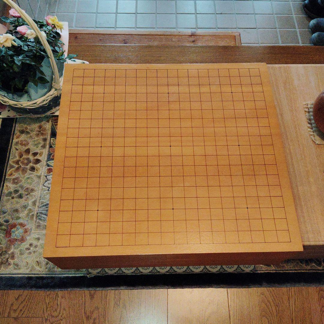 木製囲碁盤 大きめ 碁石2セット付き