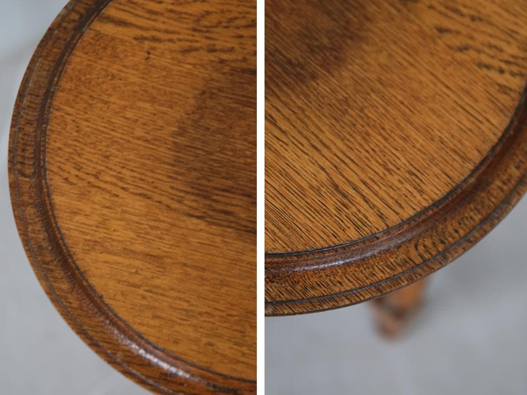 英国アンティーク木製ワインテーブル/サイドテーブル/丸机/飾り棚(90-99)