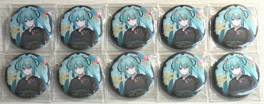 初音ミク NewYear 正月 缶バッジ 等身 10点セット 初音ミク ドン