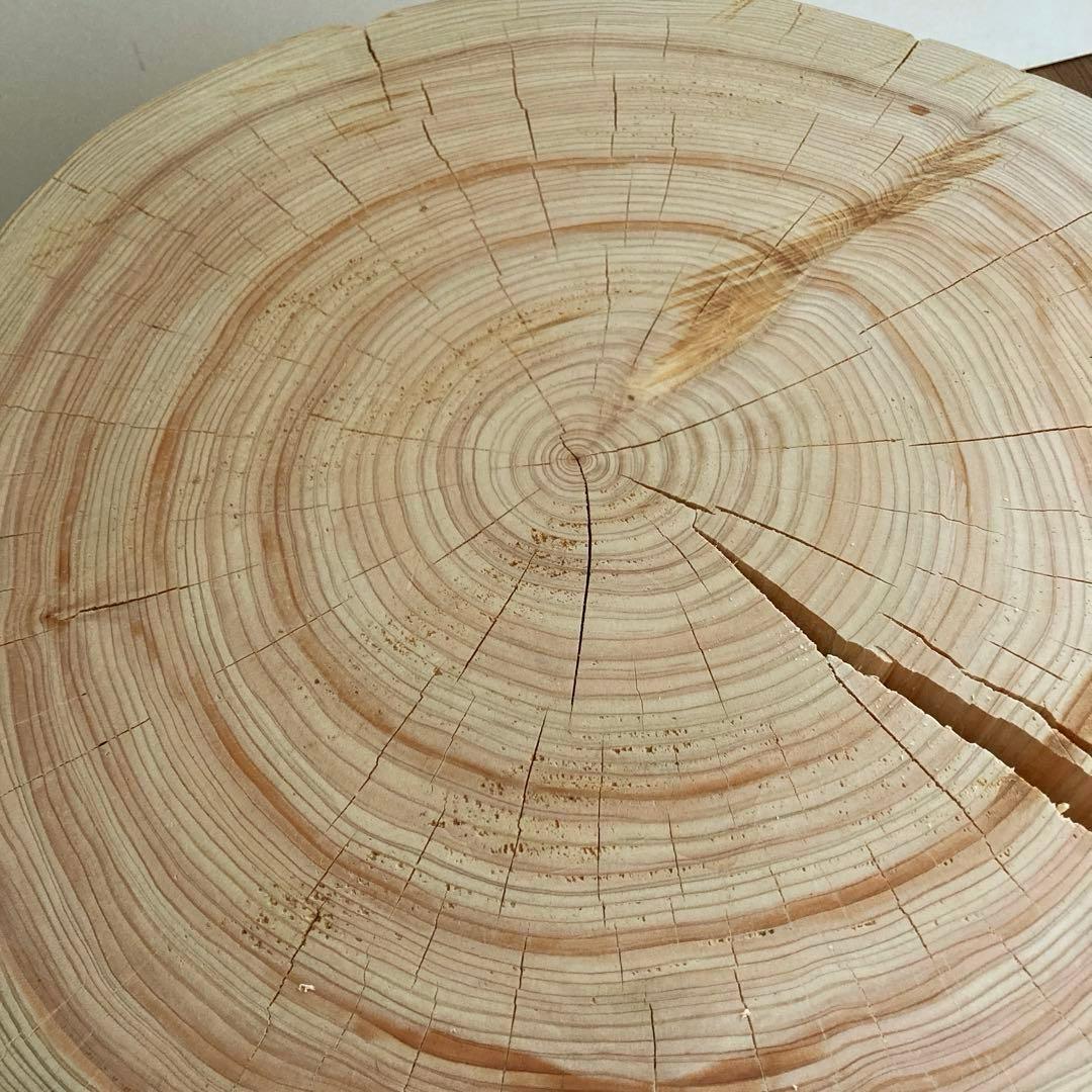 一枚板 切り株 ナチュラルウッド 特大43cm 樹齢約80年 ハンドメイドC