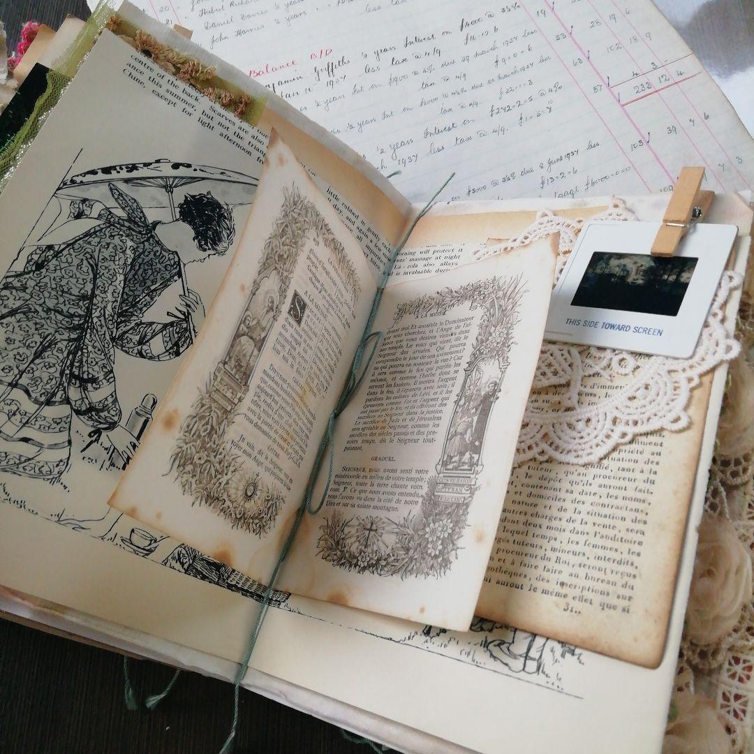 分厚ーーいジャンクジャーナル♡雑記帳　ヴィンテージ　植物　ブロカント