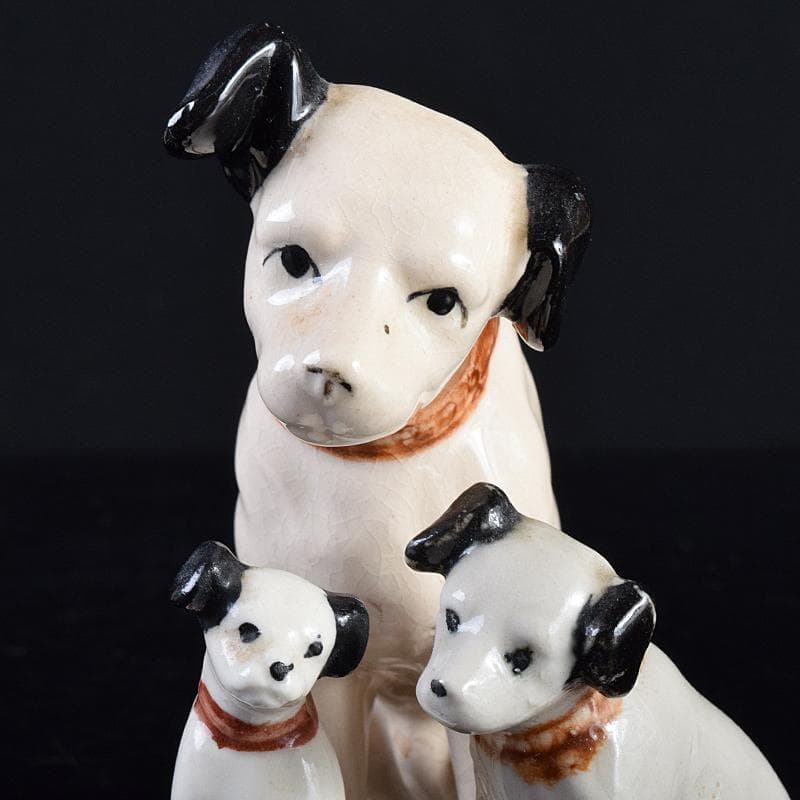 アンティーク 陶器製 ビクター犬 ニッパー君 大中小11点 M R7698B