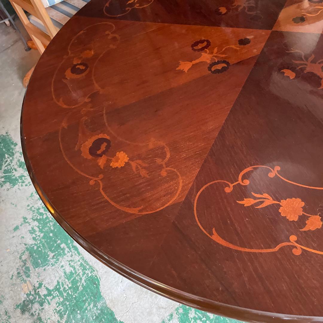 最終お値下げ‼︎ イタリア製・象嵌模様・ 丸テーブル