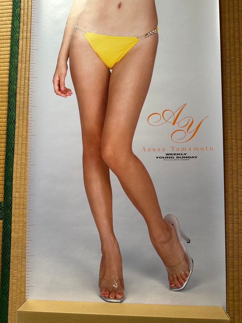 山本梓 等身大ポスター ヤングサンデー応募者全員サービス 黄色水着で挑発