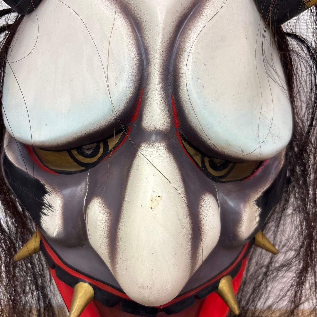 鬼のお面 厄除け 壁掛け 神楽面 魔除け アンティーク