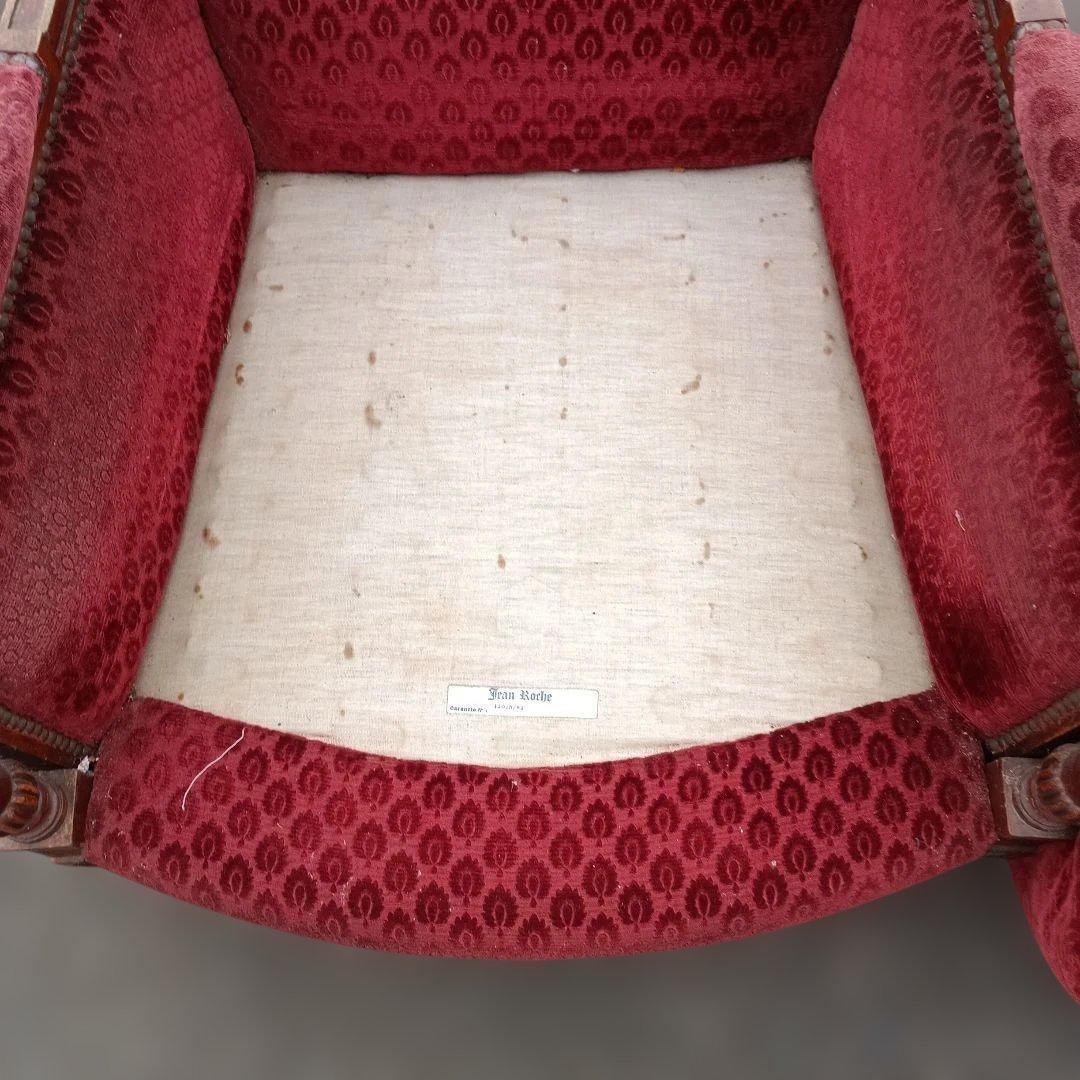 4701)ジャン・ロシェ 1人掛け 1Pソファー フランスヴィンテージ