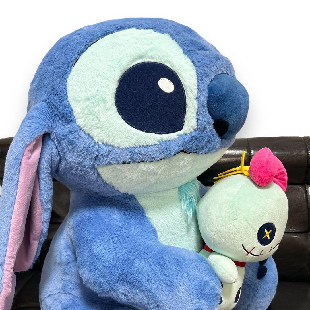 レア Disney 20周年記念 特大スティッチ スクランプ ぬいぐるみ お座り