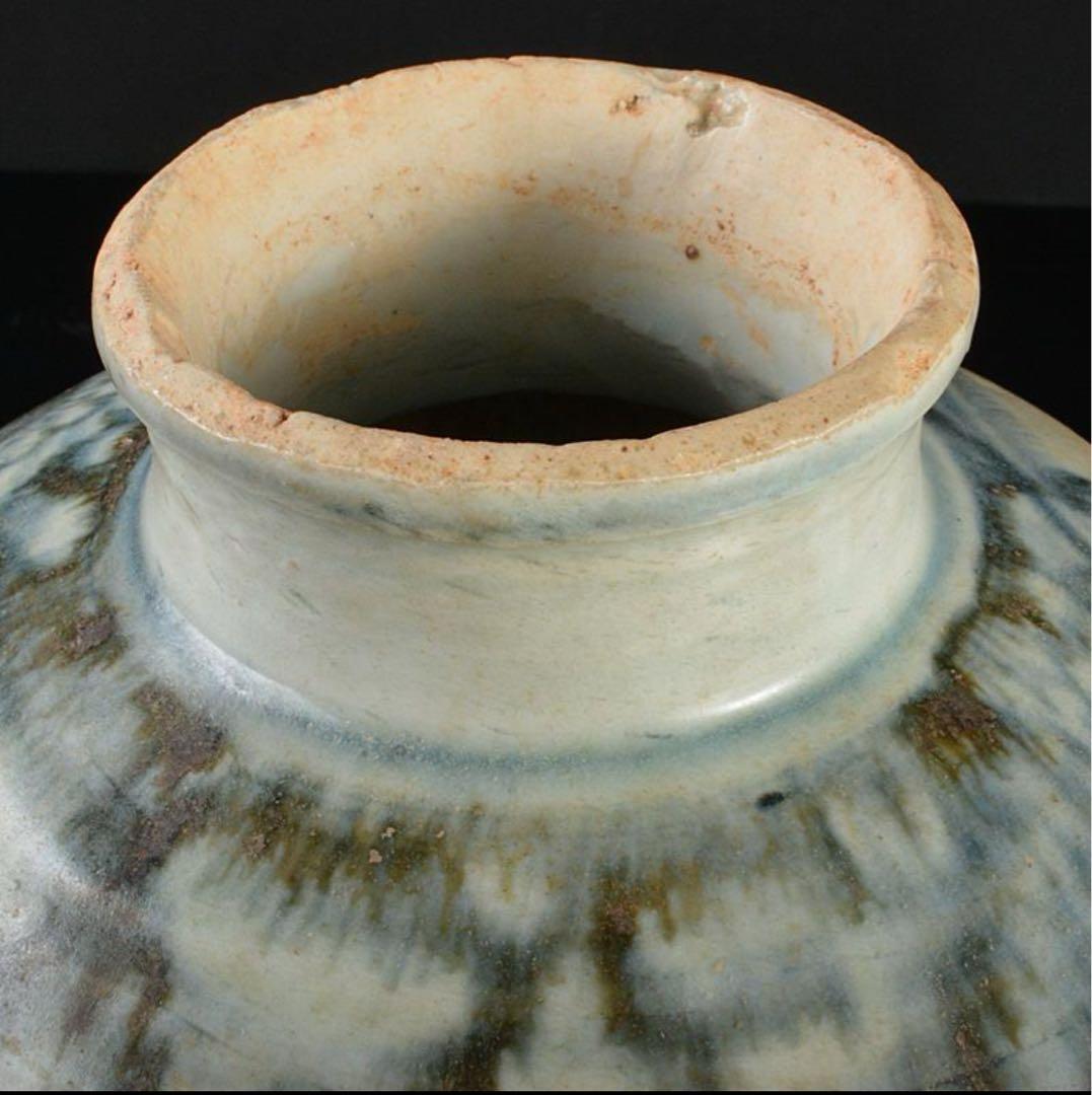 中国 安南 染付 花文瓶 ( 壺 / 骨董 / 安南焼 / 花瓶 / 陶器 )