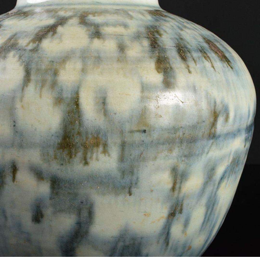 中国 安南 染付 花文瓶 ( 壺 / 骨董 / 安南焼 / 花瓶 / 陶器 )