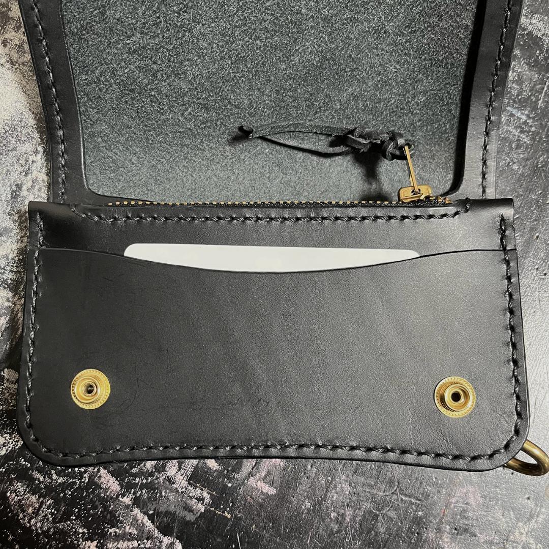 トラッカーウォレット イタリアレザー 3層 長財布 折り財布 #338ミドル