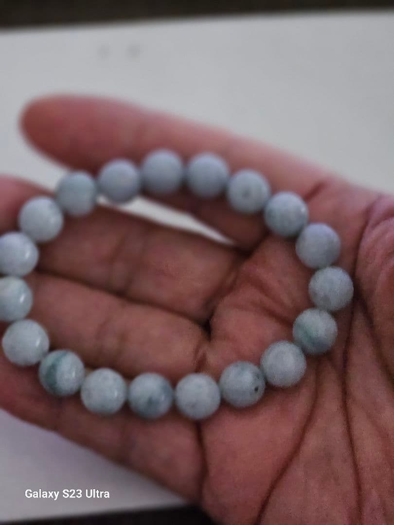 糸魚川青翡翠１０mm１９玉ブレスレット産地証明書付き