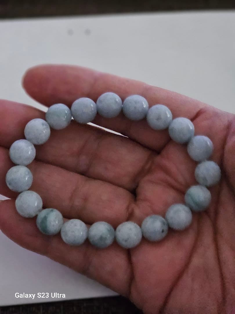 糸魚川青翡翠１０mm１９玉ブレスレット産地証明書付き