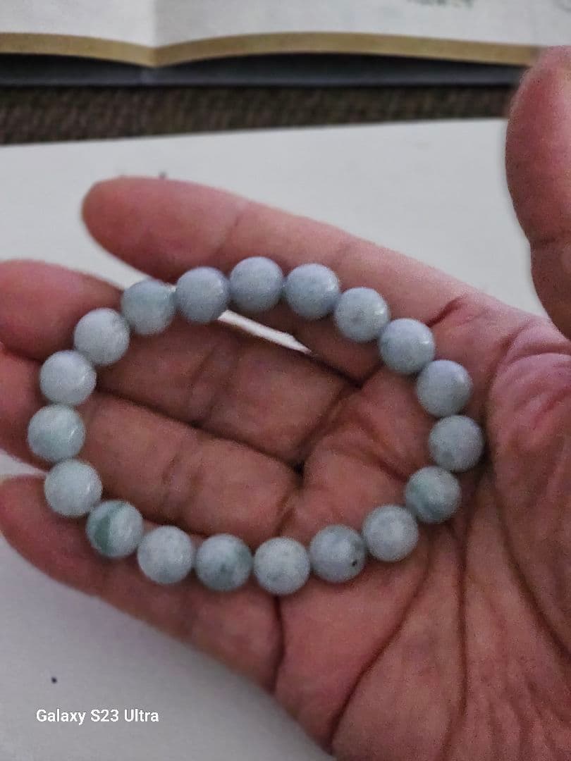 糸魚川青翡翠１０mm１９玉ブレスレット産地証明書付き