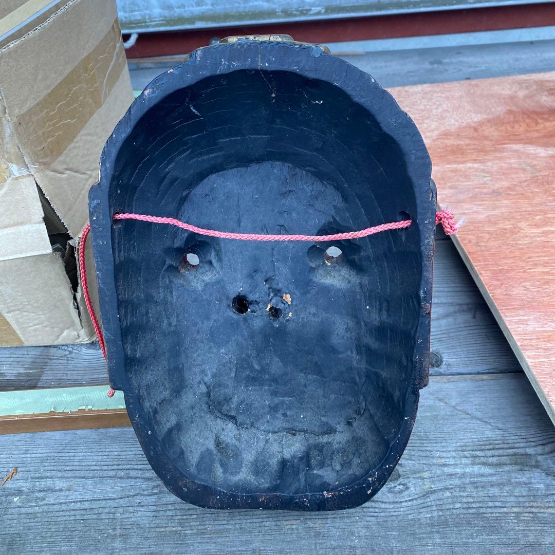 天狗 お面 木彫り 幅20cmX奥行30cmX高さ29cm