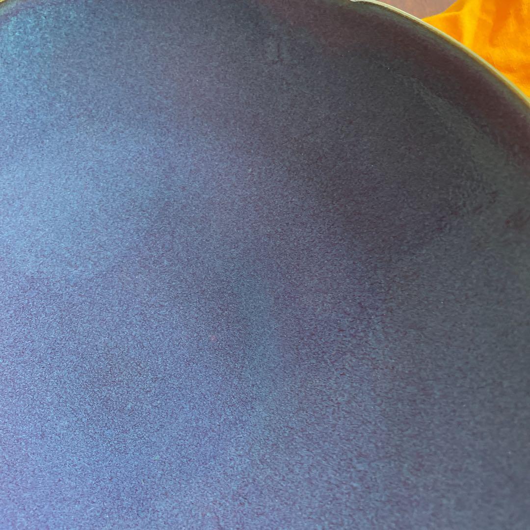 弥三郎窯　松島芳作　釣釉　紫紅輪花鉢