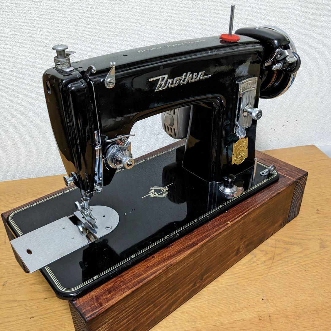 アンティークミシン ブラザー 黒 電動モーター レザークラフト にも