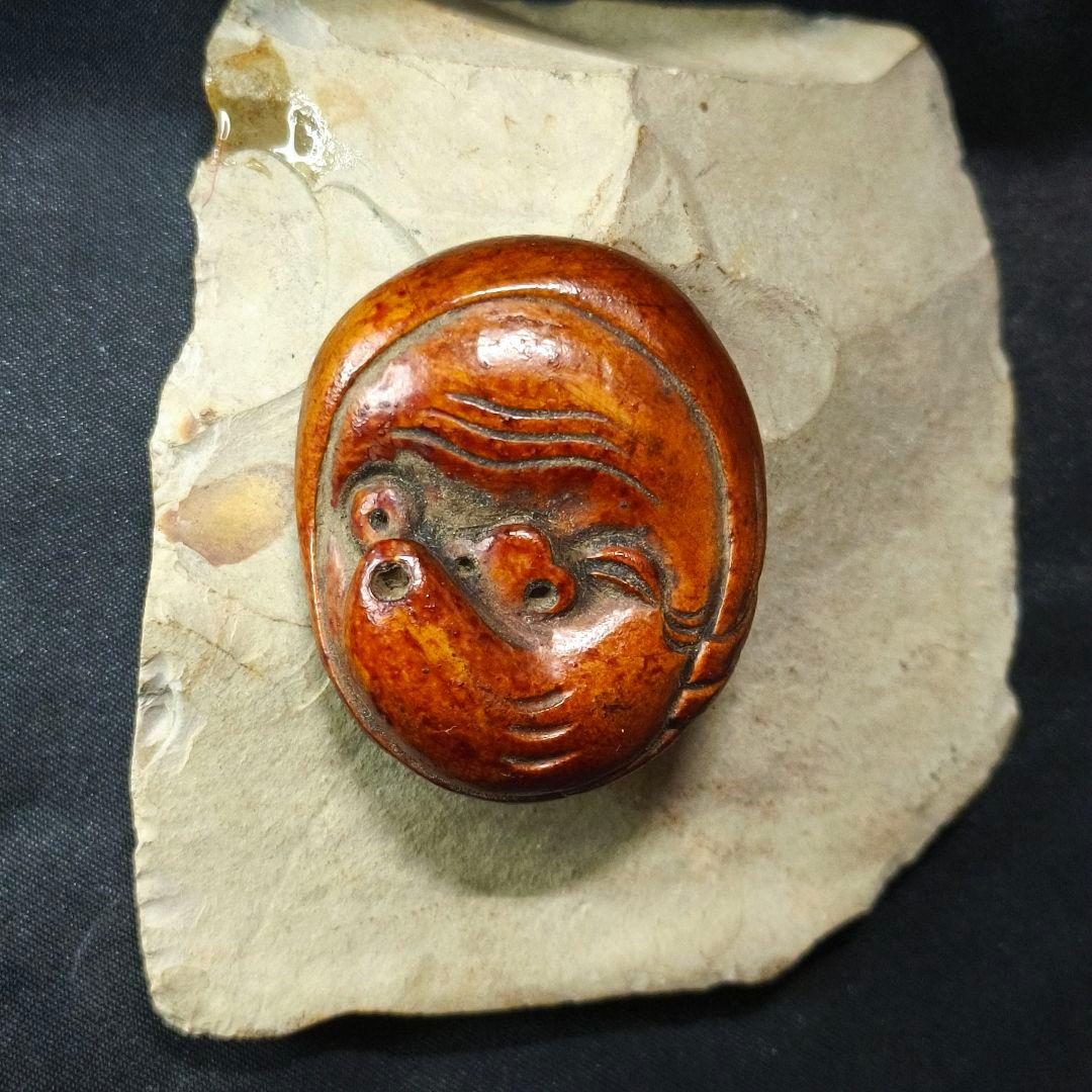 江戸根付 ひょっとこ 木彫り 骨董 時代物 アンティーク 旧家蔵出し 蒐集家放出 江戸根付 ひょっとこ 木彫り 骨董 時代物 アンティーク 旧家蔵出し