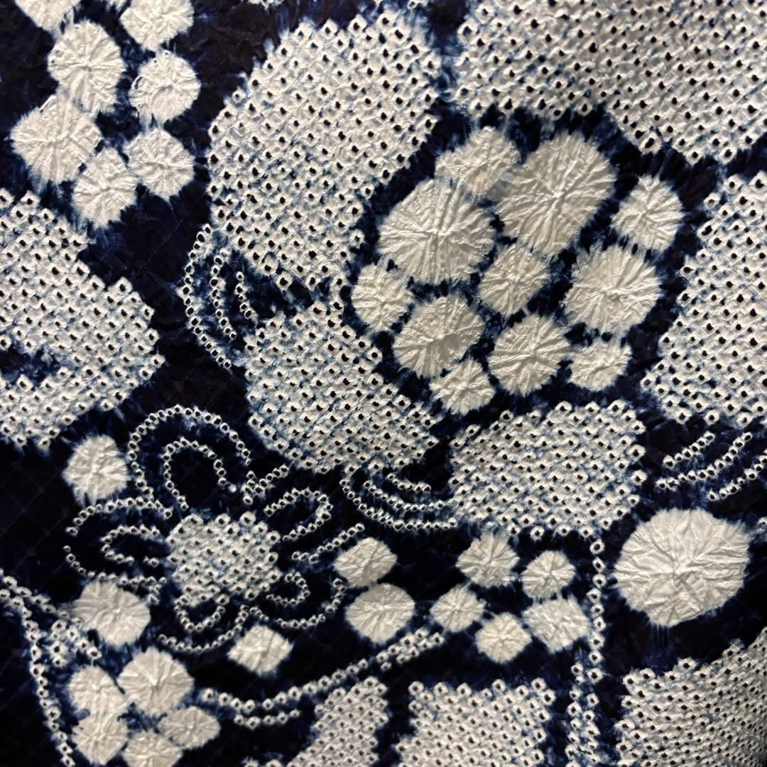 人間国宝 最高級 作家物 藍染 証紙 本疋田 総絞り 振袖 フルセット