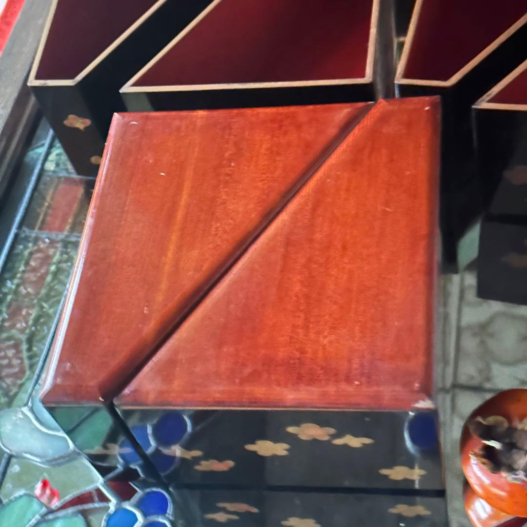 2213様感謝‼️総欅JAPAN蒔絵梅六点大名道具絵替り組