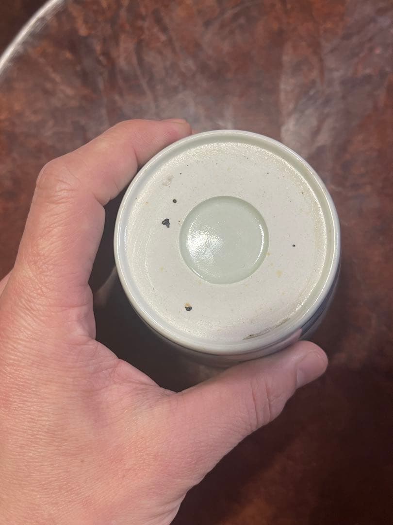 古伊万里 蕎麦猪口 無傷完品 蘇轍 印判 宝珠 軍配 団扇 経巻 宝巻 太湖