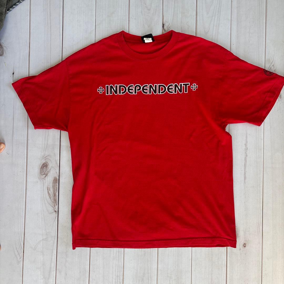 INDEPENDENT アイアンクロス Tシャツ 赤 インディペンデント