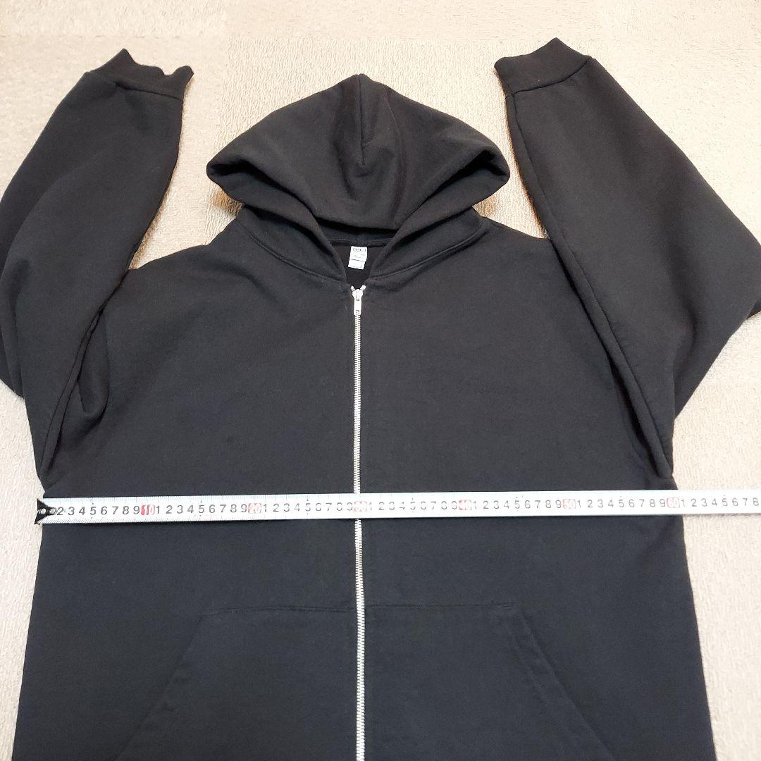 ロサンゼルスアパレル　14オンス　ブラック　裏起毛 ジップパーカー　サイズ L