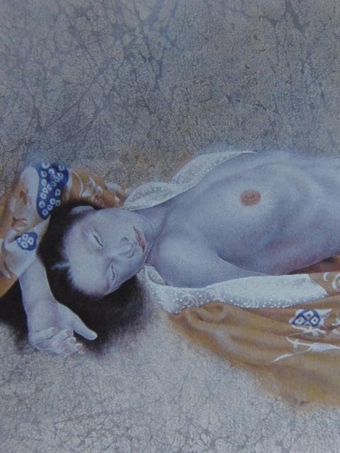 荻原季美子、【容】、希少な額装用画集より、新品額装付、状態良好