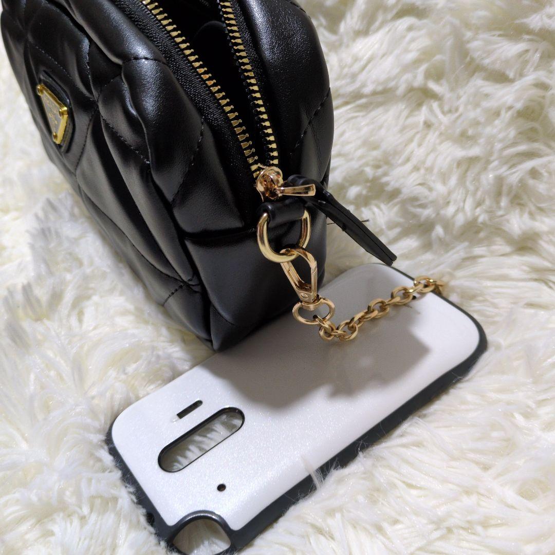 ブラックレザー ショルダーバッグノベルティ