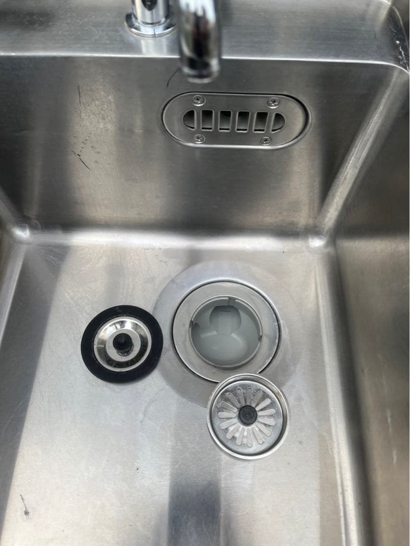 特注品 業務用 1槽シンク 2口蛇口付き 幅450×奥700